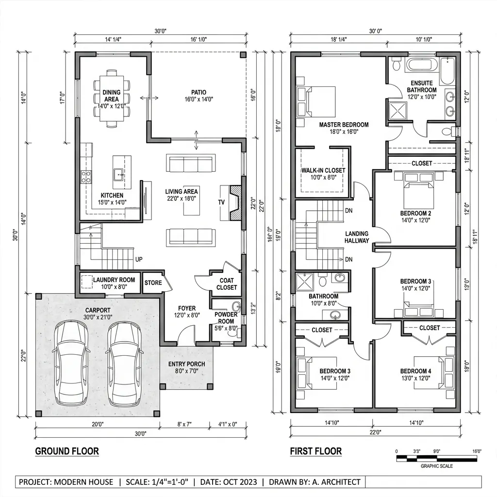 Denah 2D Floor Plan Tipe Villa Deluxe